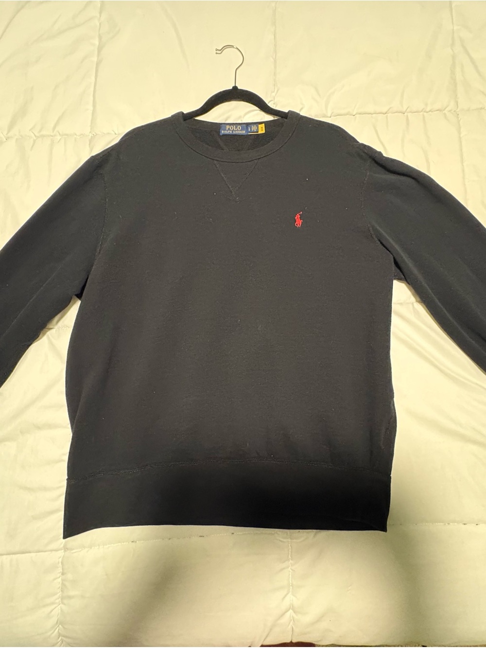 Polo by Ralph Lauren Black Crewneck Sweatshirt with Red Pony